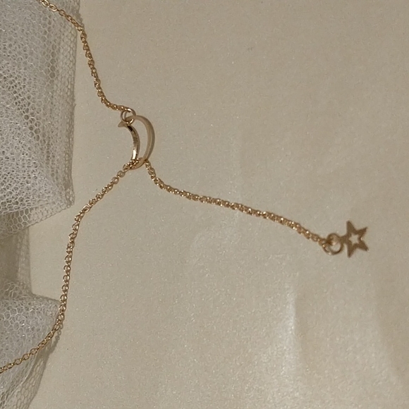 Gold Moon and Star Y Necklace! - Picture 2 of 8